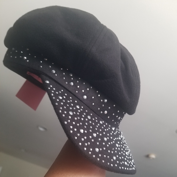 JUICY COUTURE NEWSBOYS BLING HAT NWT !!! BLACK - Picture 1 of 9